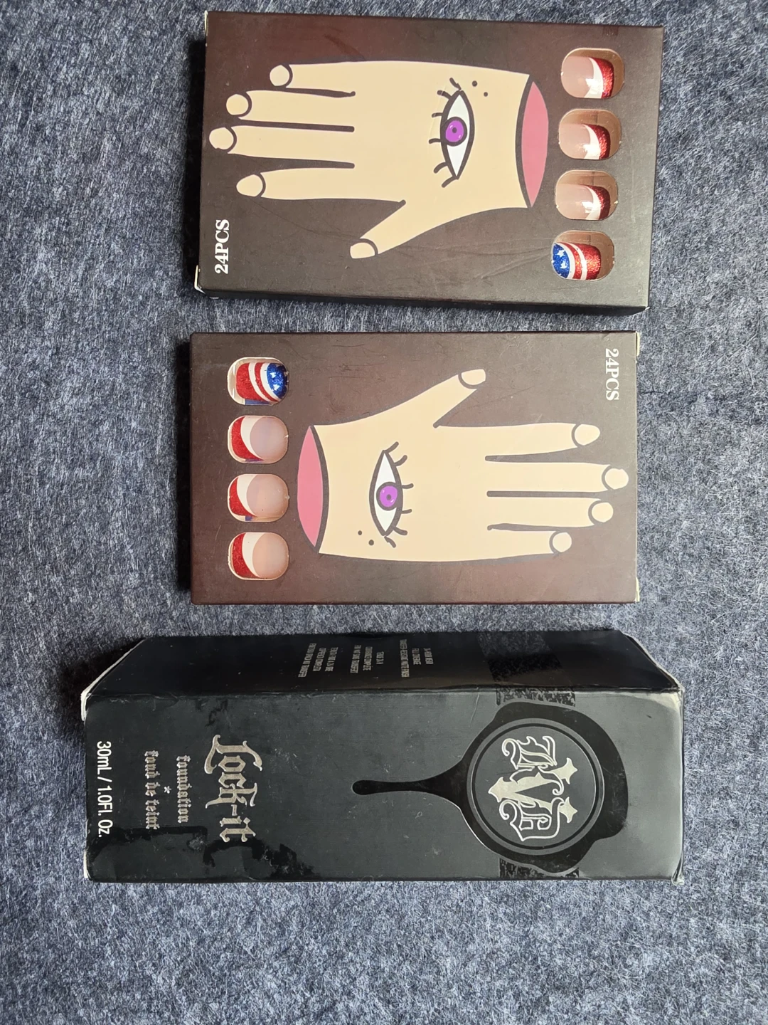 KVD Beauty Lock-It Foundation and Press-On Nails 🏈