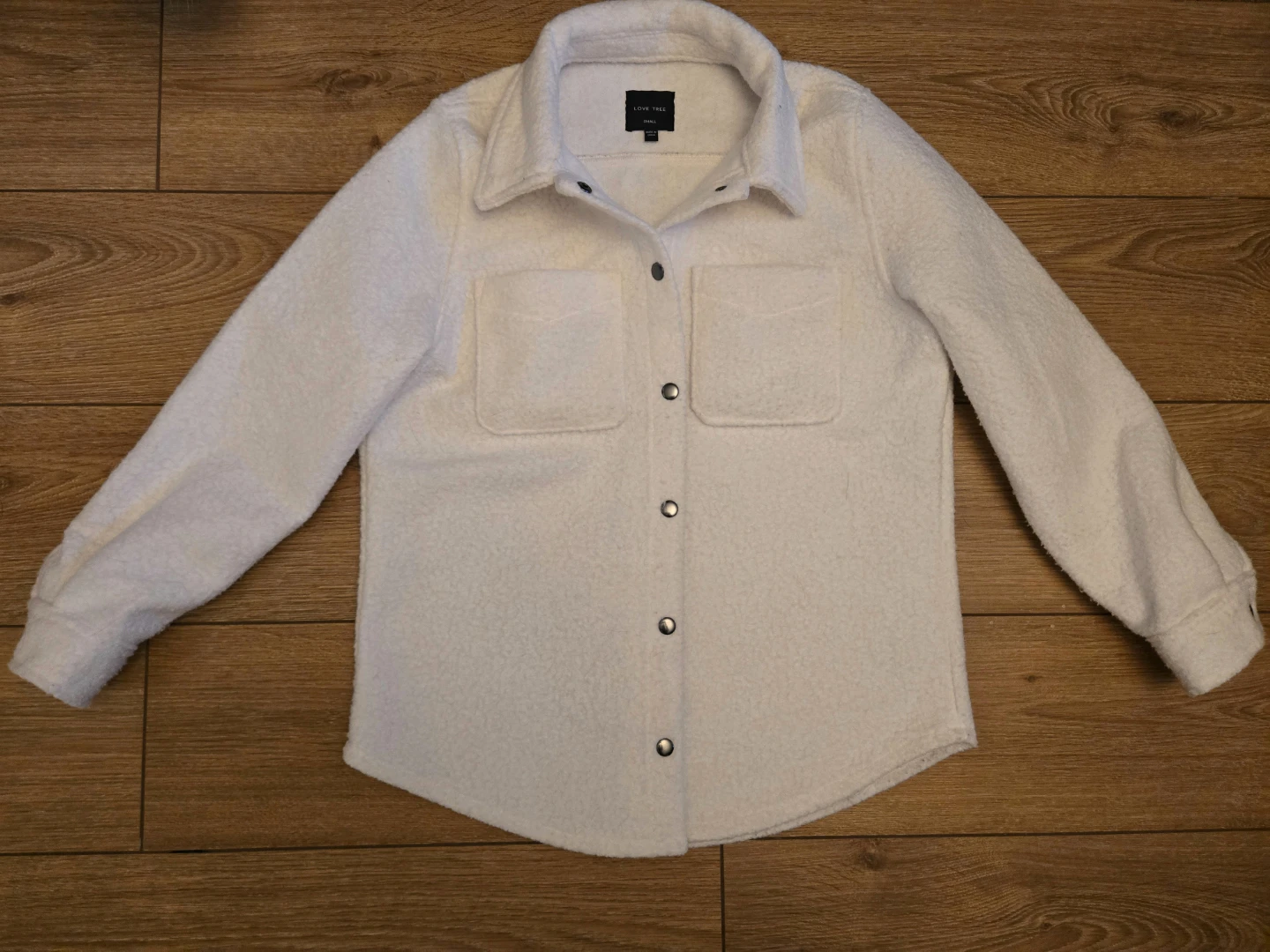 White Sherpa Shacket Small - photo 2