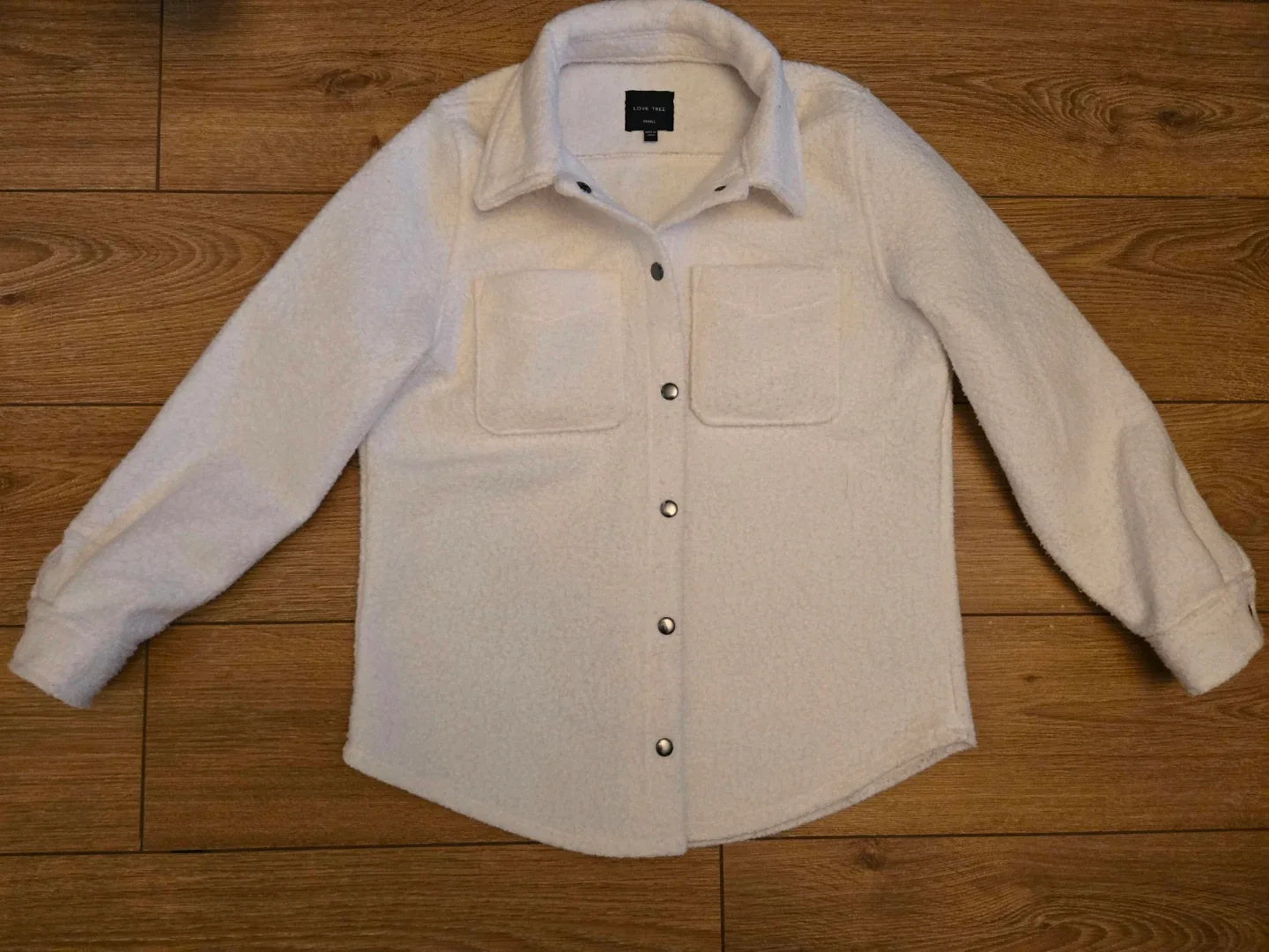 White Sherpa Shacket Small - photo 2