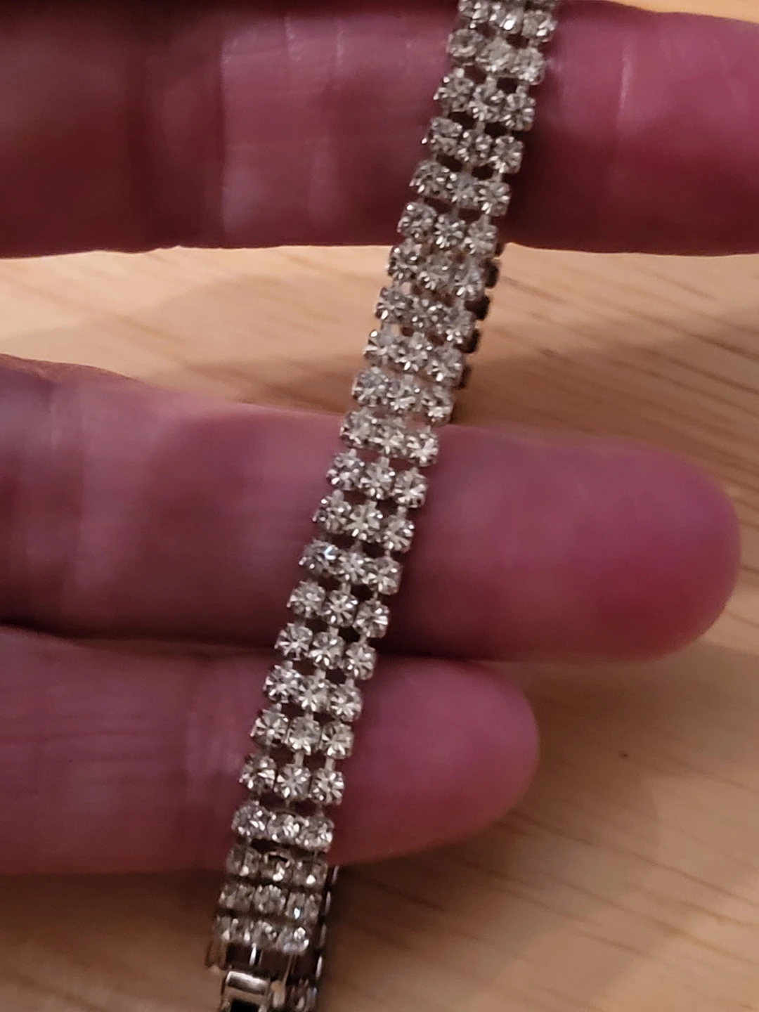 Silver-tone rhinestone tennis bracelet - photo 2