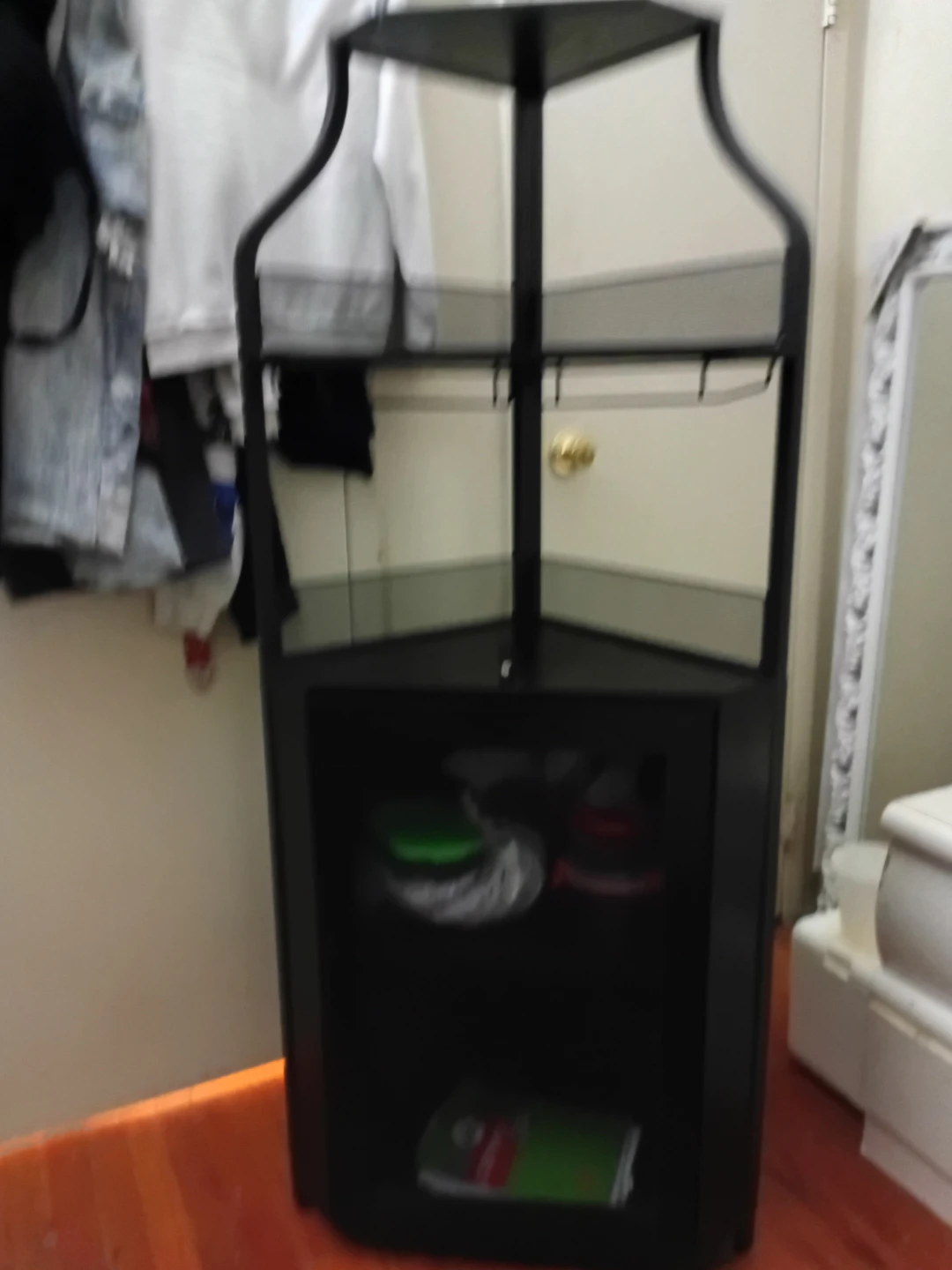 Black Corner Storage Unit