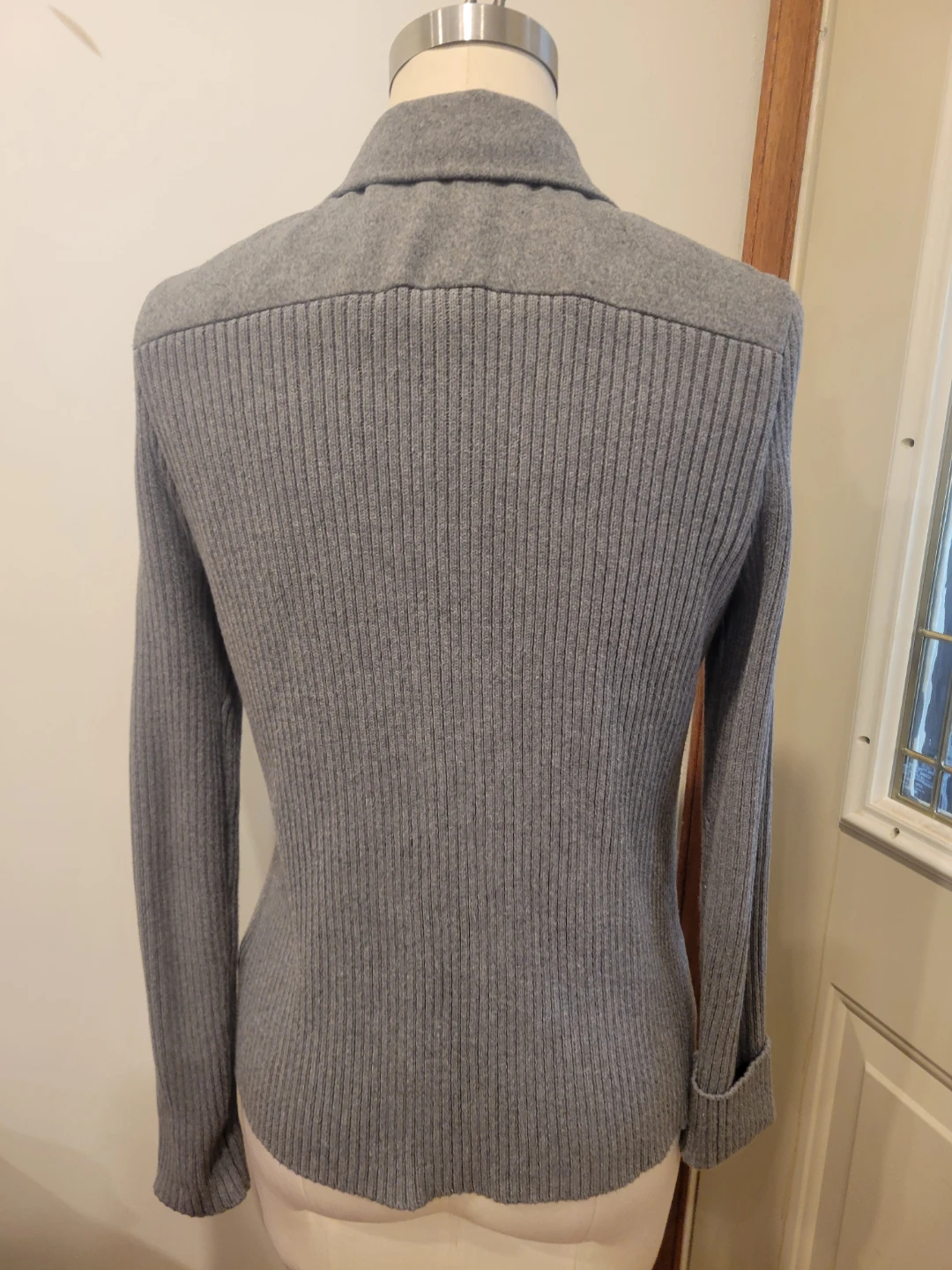 Grey knit-sleeve  M blazer - photo 4