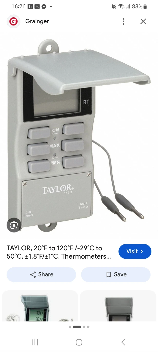 Taylor 1441E Digital Waterproof Max/Min Thermometer - photo 2