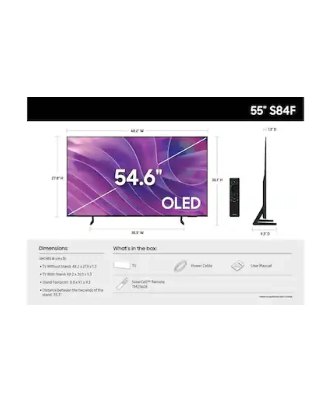 Samsung 55-Inch S84F OLED 4K TV " NEW" - photo 2