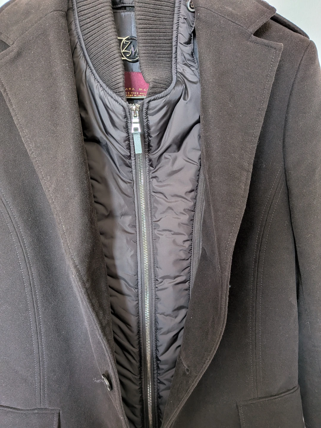🏈Zara Man Brown Overcoat - photo 5