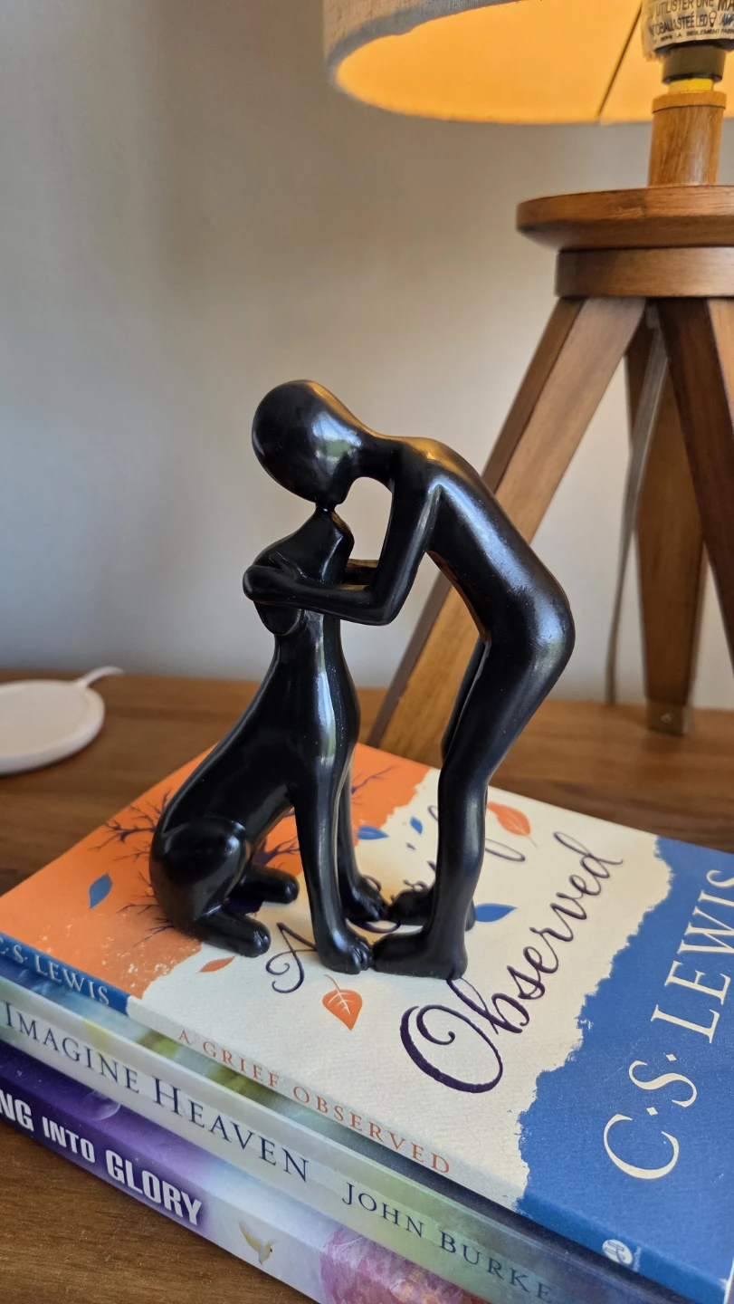 Loyalty - Human & Dog Sandstone Statue *new - photo 3