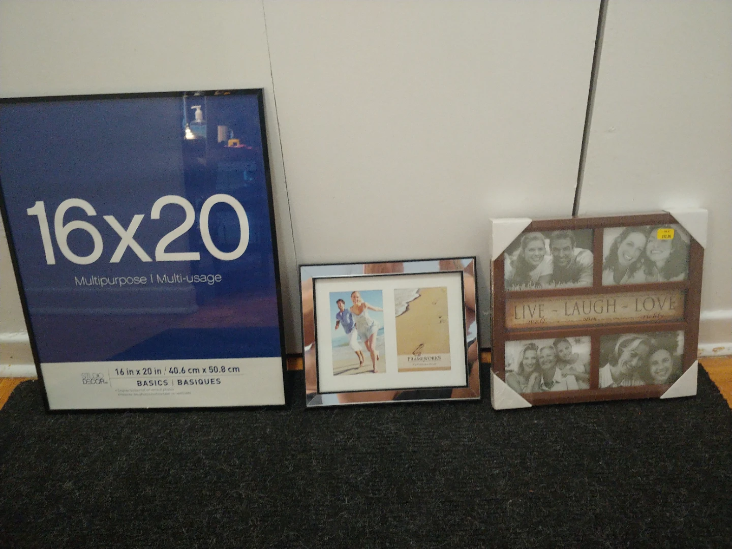 Two large multi-photo wall frames