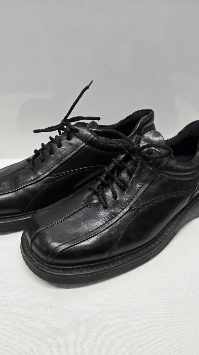 Hippopotamus Men's Black Leather Lace-Up Oxford Square  S. 12 D