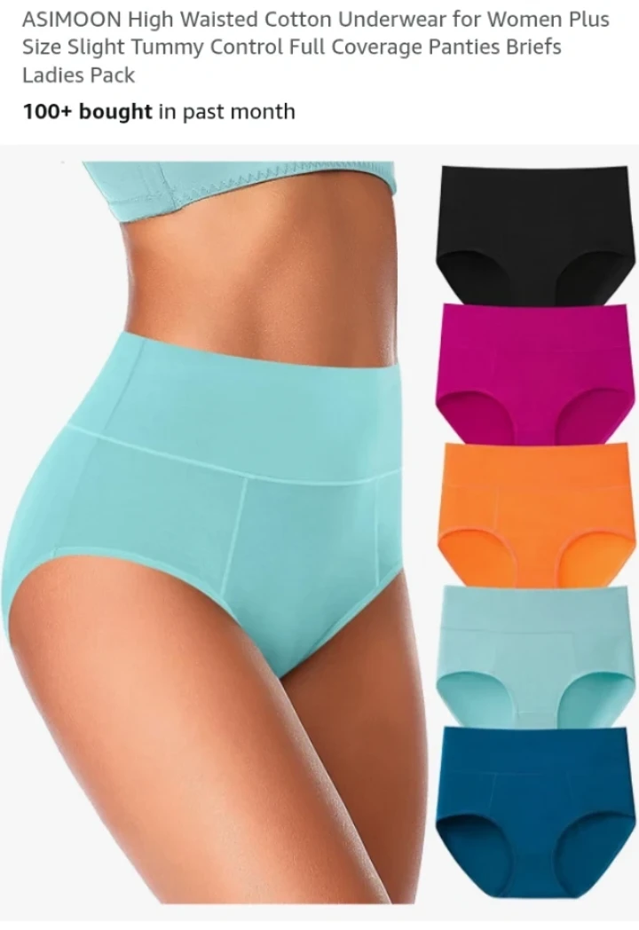 ASIMOON High Waisted Cotton Underwear 🏈