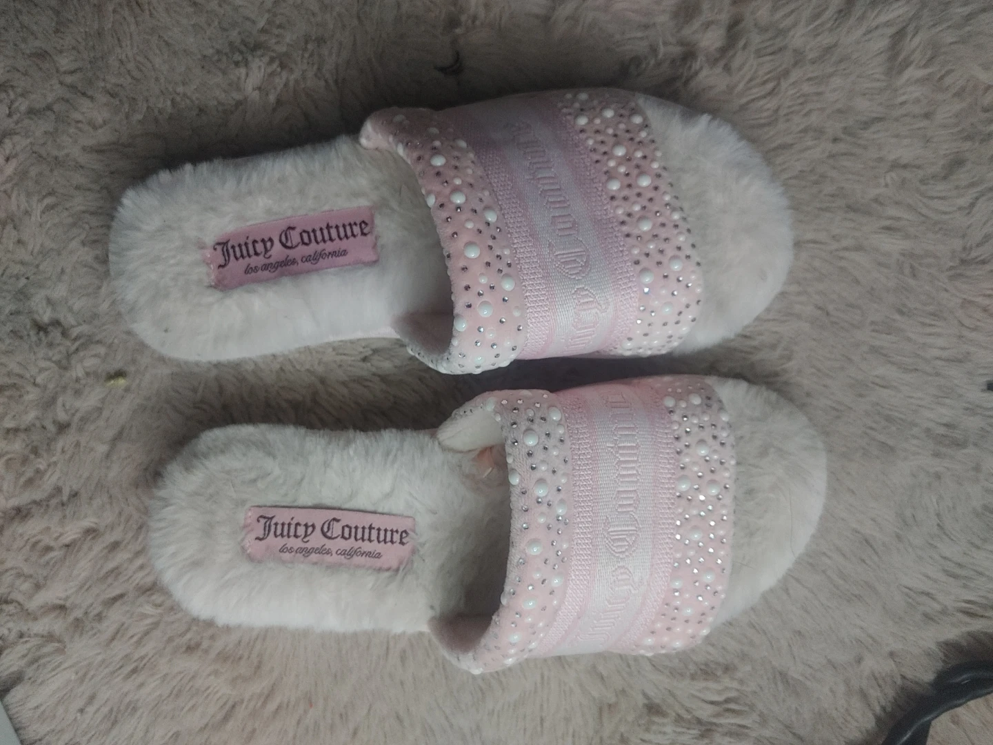 Juicy Couture Faux Fur Slides
