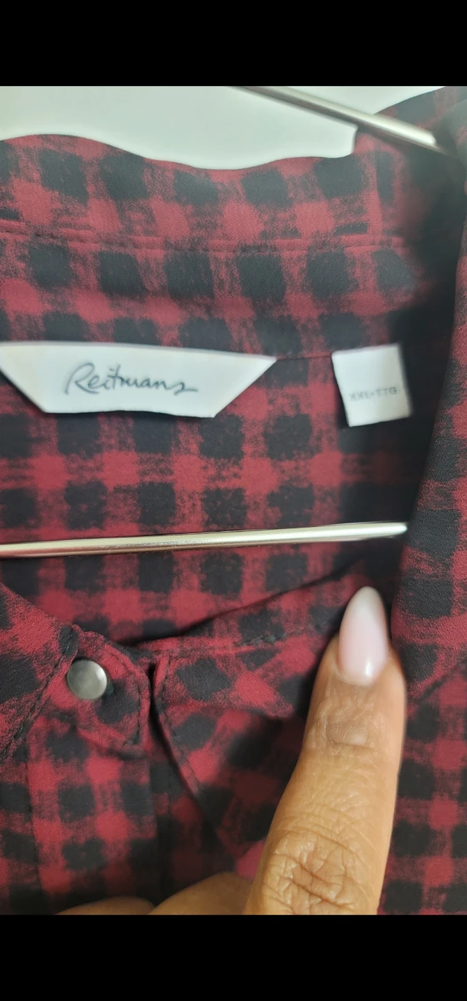 Reitmans Plaid Button-Up Tunic Shirt - photo 3