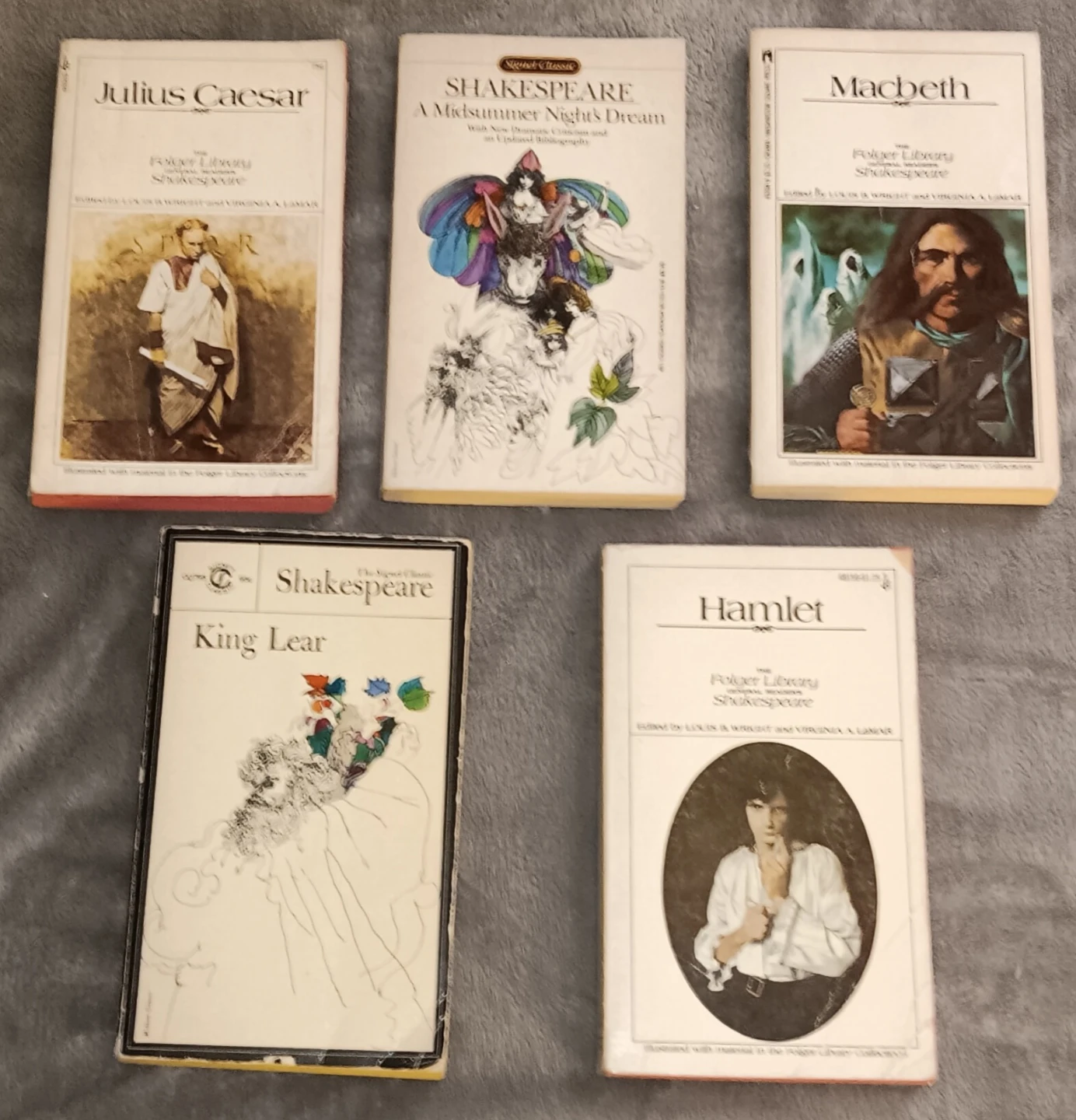 Vintage 5-Book Shakespeare Lot - Folger Library Signet Classics