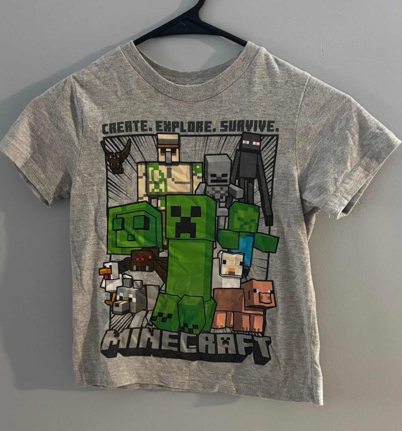 Minecraft Graphic T-Shirt Gray