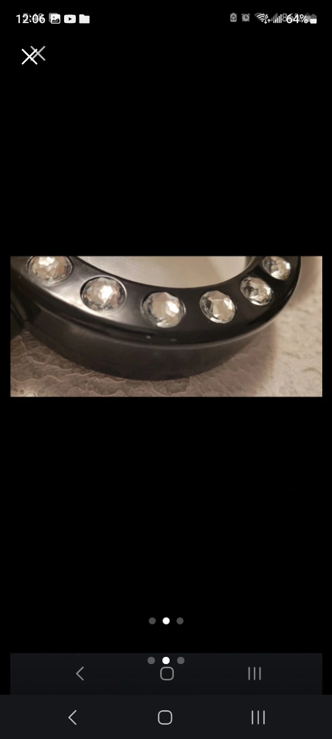 Black Heart-Shaped Vanity Mirror with Rhinestones - photo 2