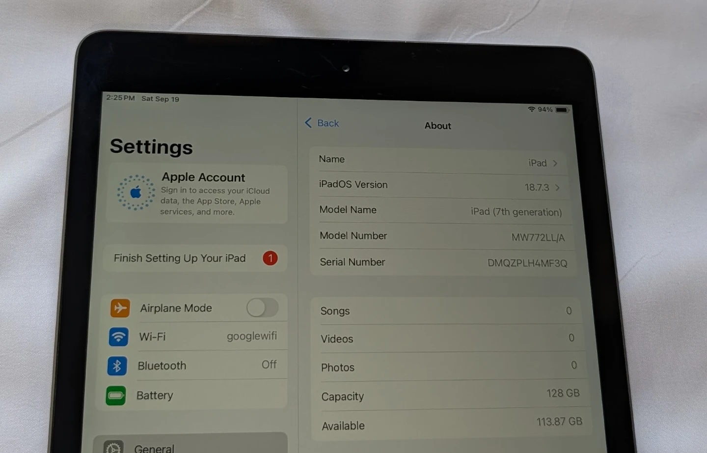 Nice APPLE iPad 7 10.2 inch 128GB WIFI TABLET - photo 4