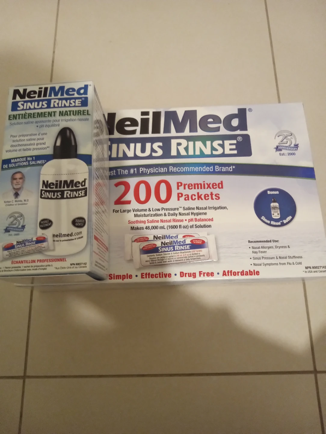 NeilMed Sinus Rinse Kit 200 Packets and bottle $25.