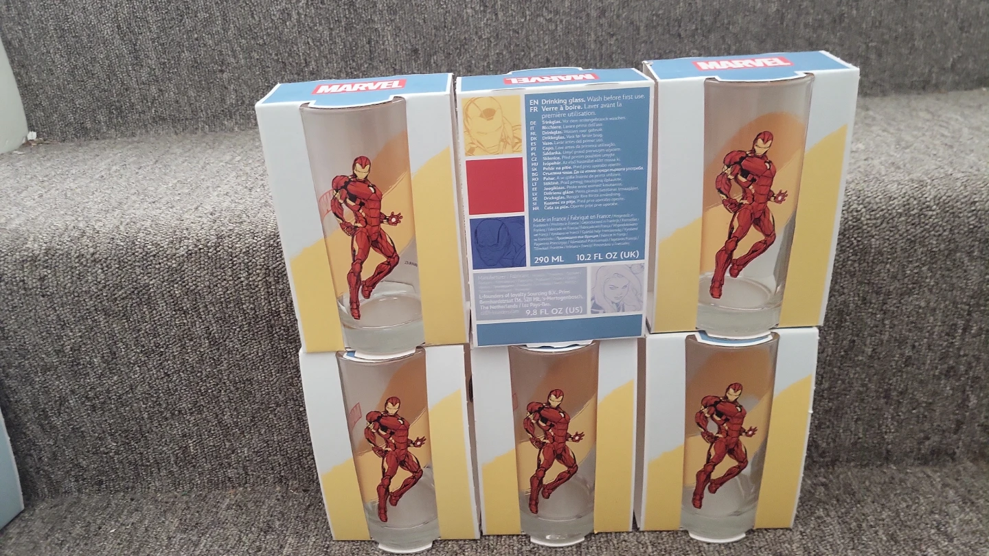 Marvel Iron Man Drinking Glasses, 5-Pack