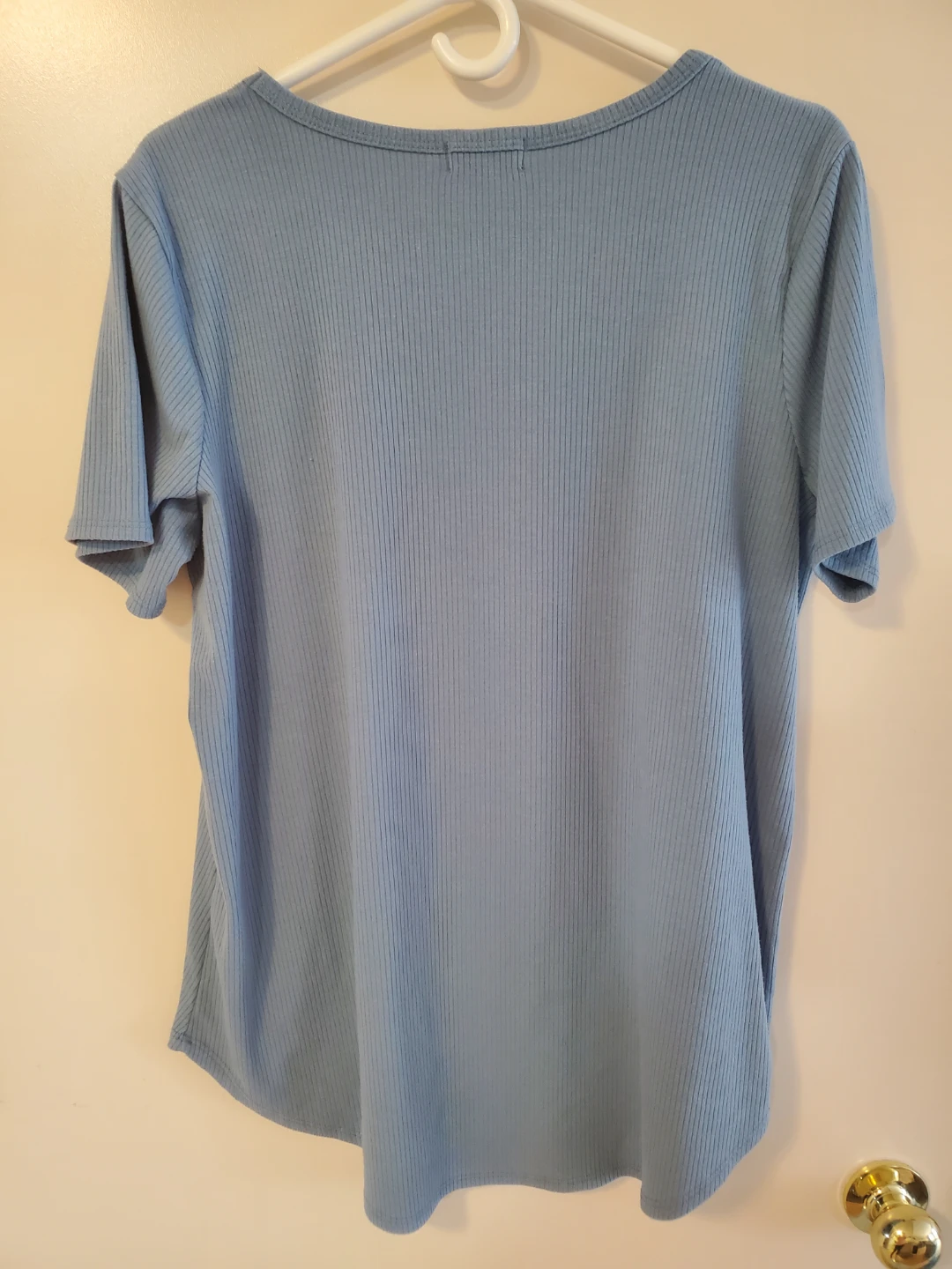 Studio 1X Blue Ribbed Short Sleeve Top 🏈 - photo 2