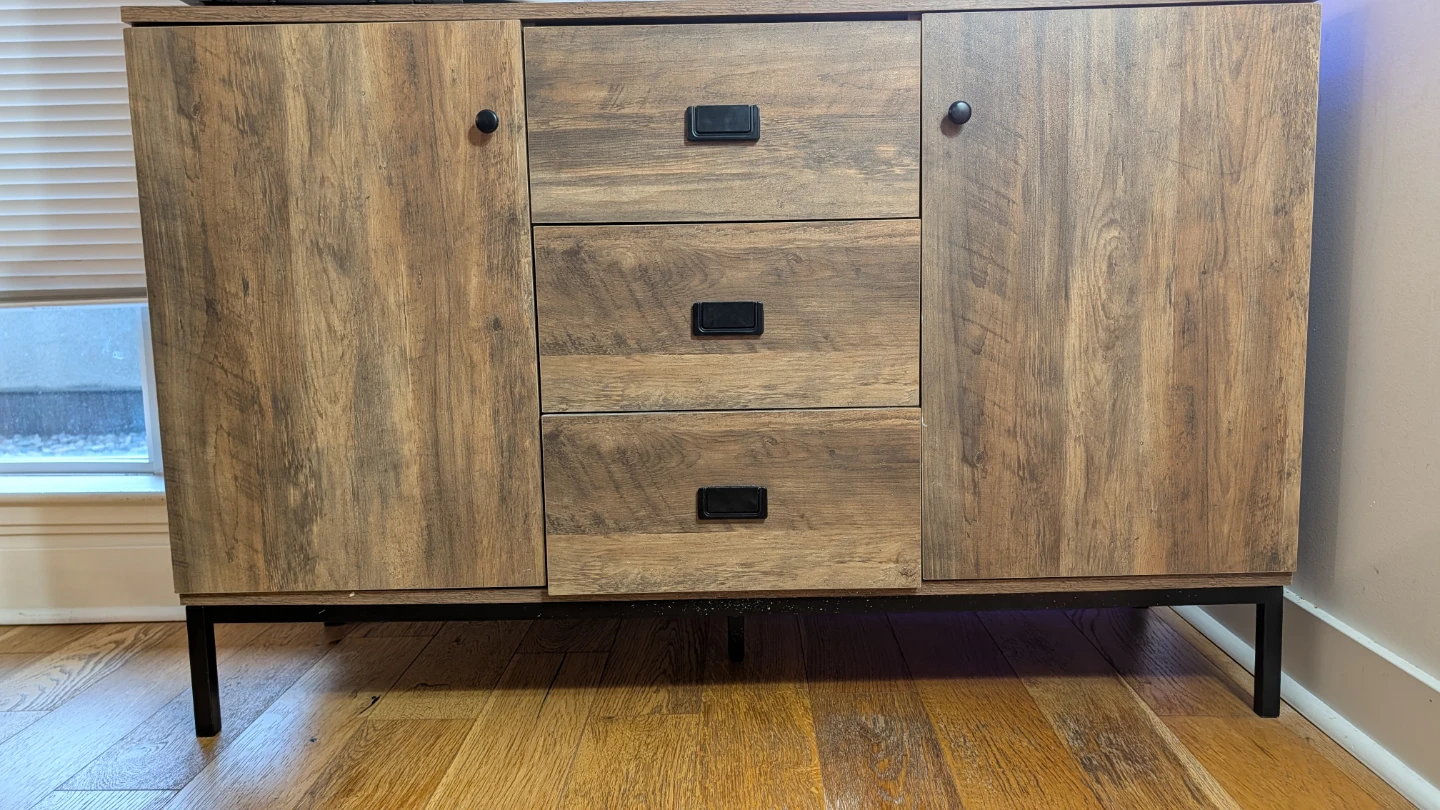 Wood Grain Sideboard with Drawers - photo 2
