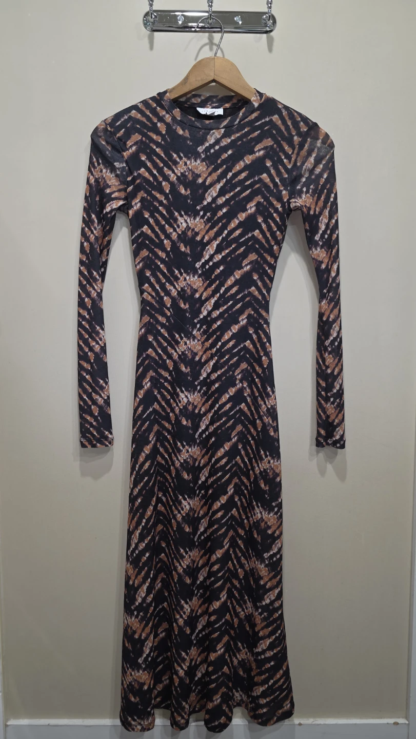 Topshop Animal Print Long Sleeve Dress