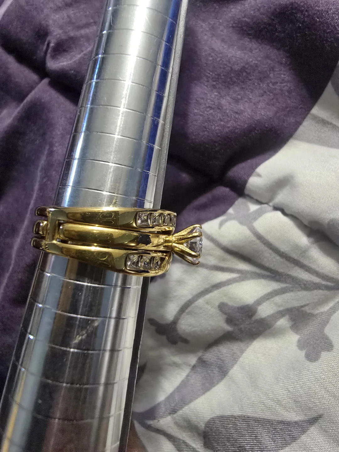 Gold-Tone Three-Piece Ring Set - photo 5