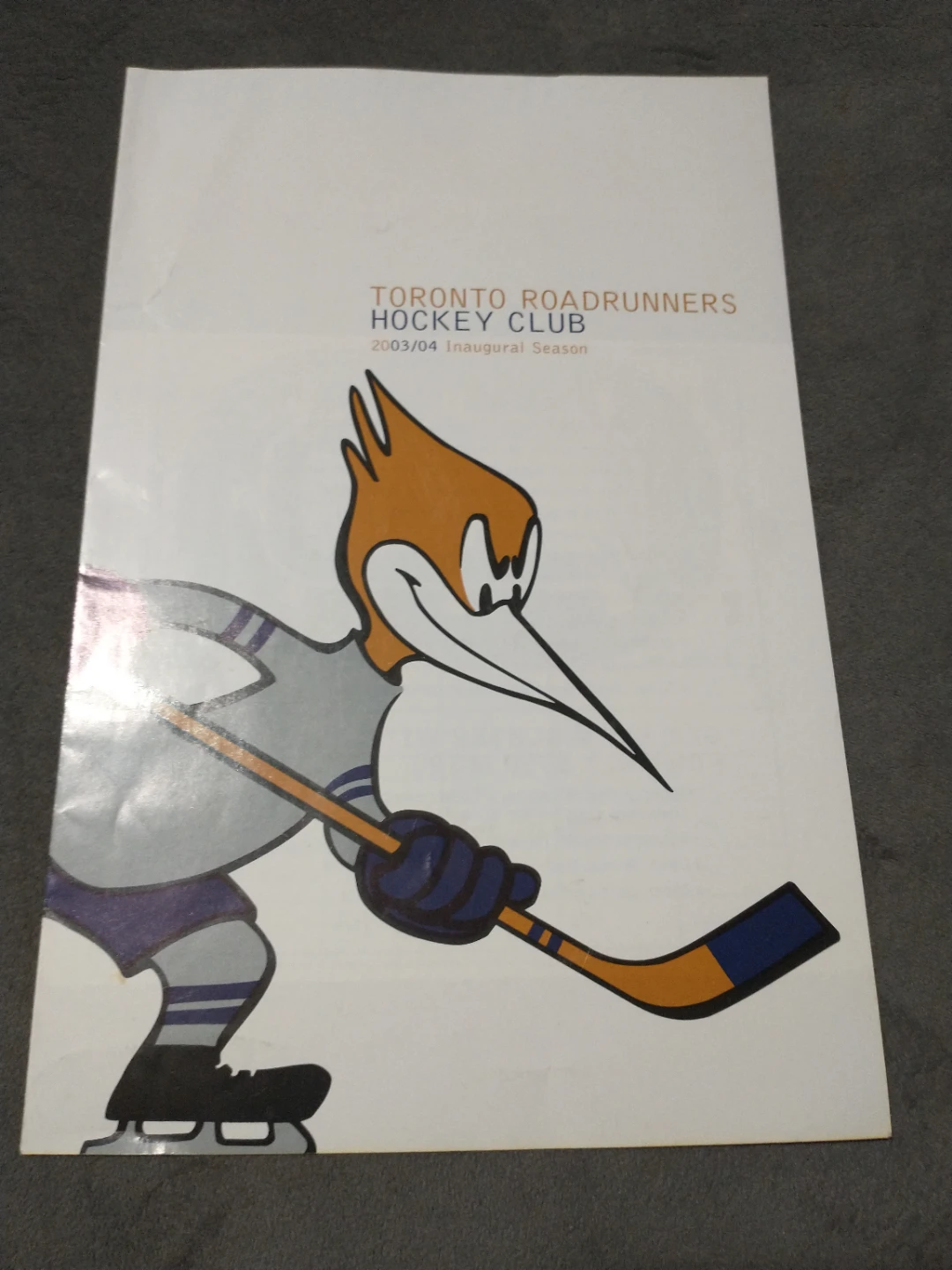 Defunct Toronto Roadrunners 2003/04 Inaugural Season Brochure