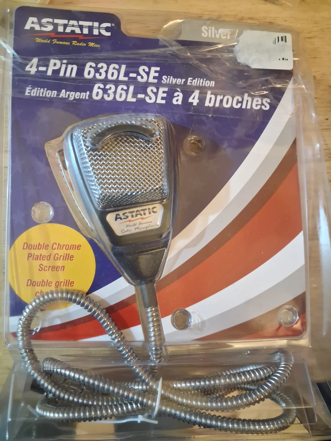 Astatic 636L-SE Silver Edition 4-Pin Radio Microphone