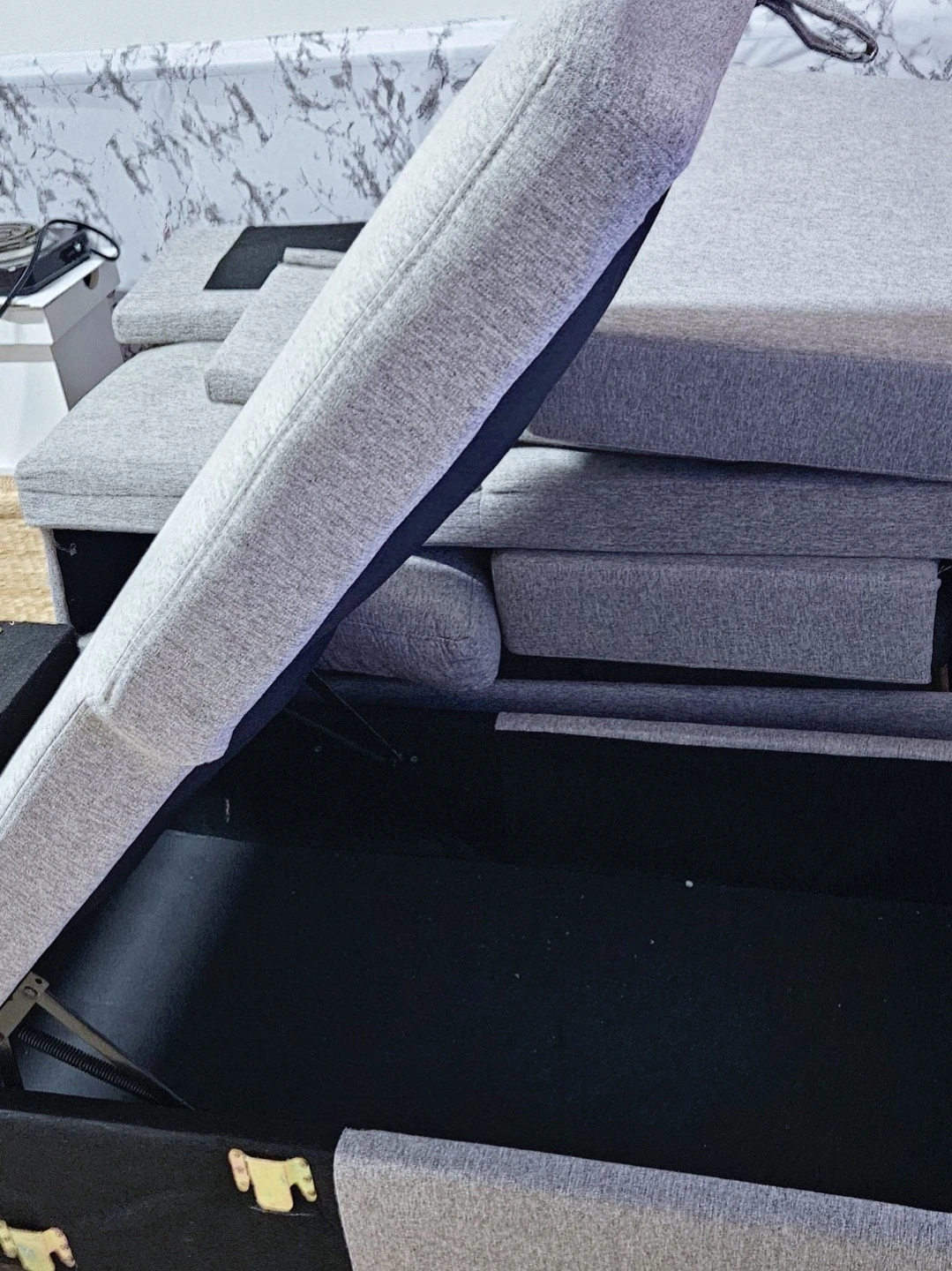 Grey Sectional Sofa bed with Storage