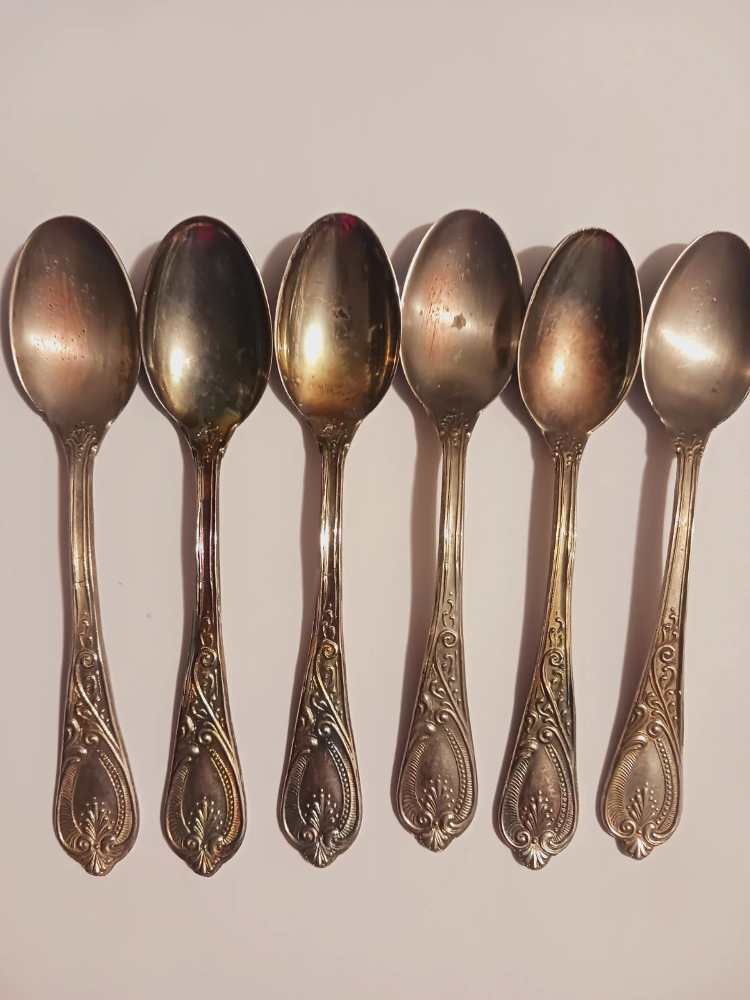 Set of 6 Vintage Ornate Silver Demitasse Spoons - photo 3