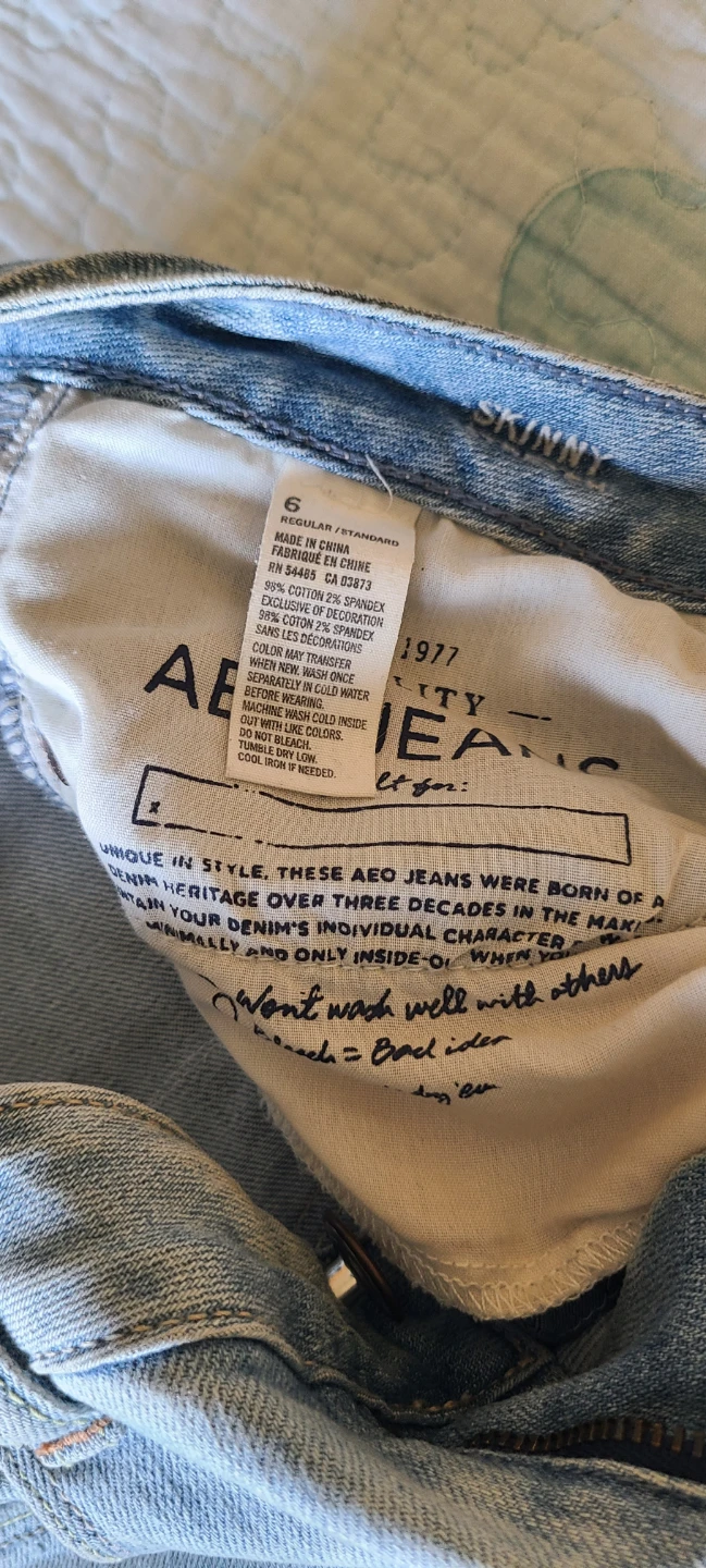 American Eagle Two-Tone Skinny Jeans Size 6 - photo 4
