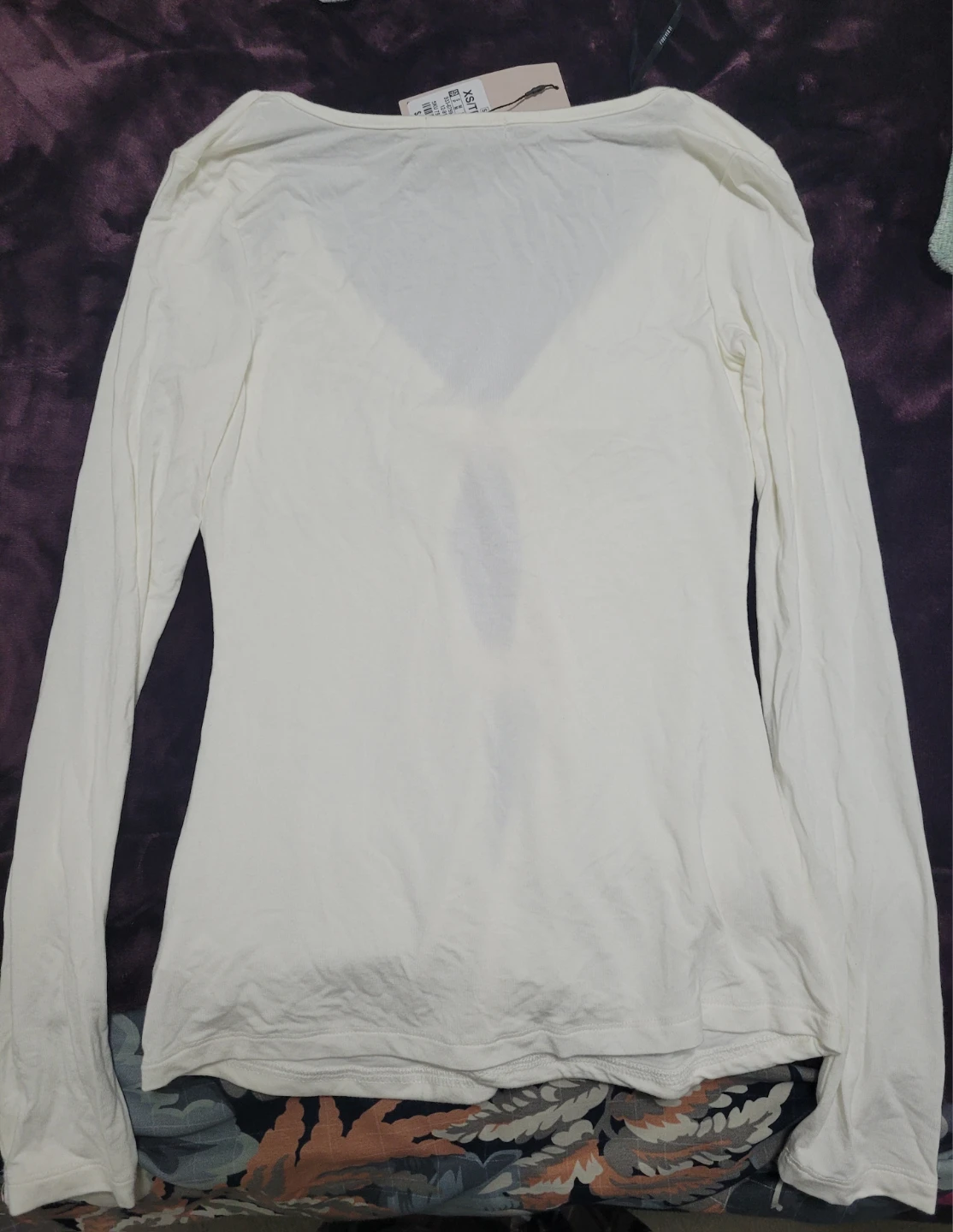 Forever 21 White Long Sleeve Top with Gold Details - photo 2