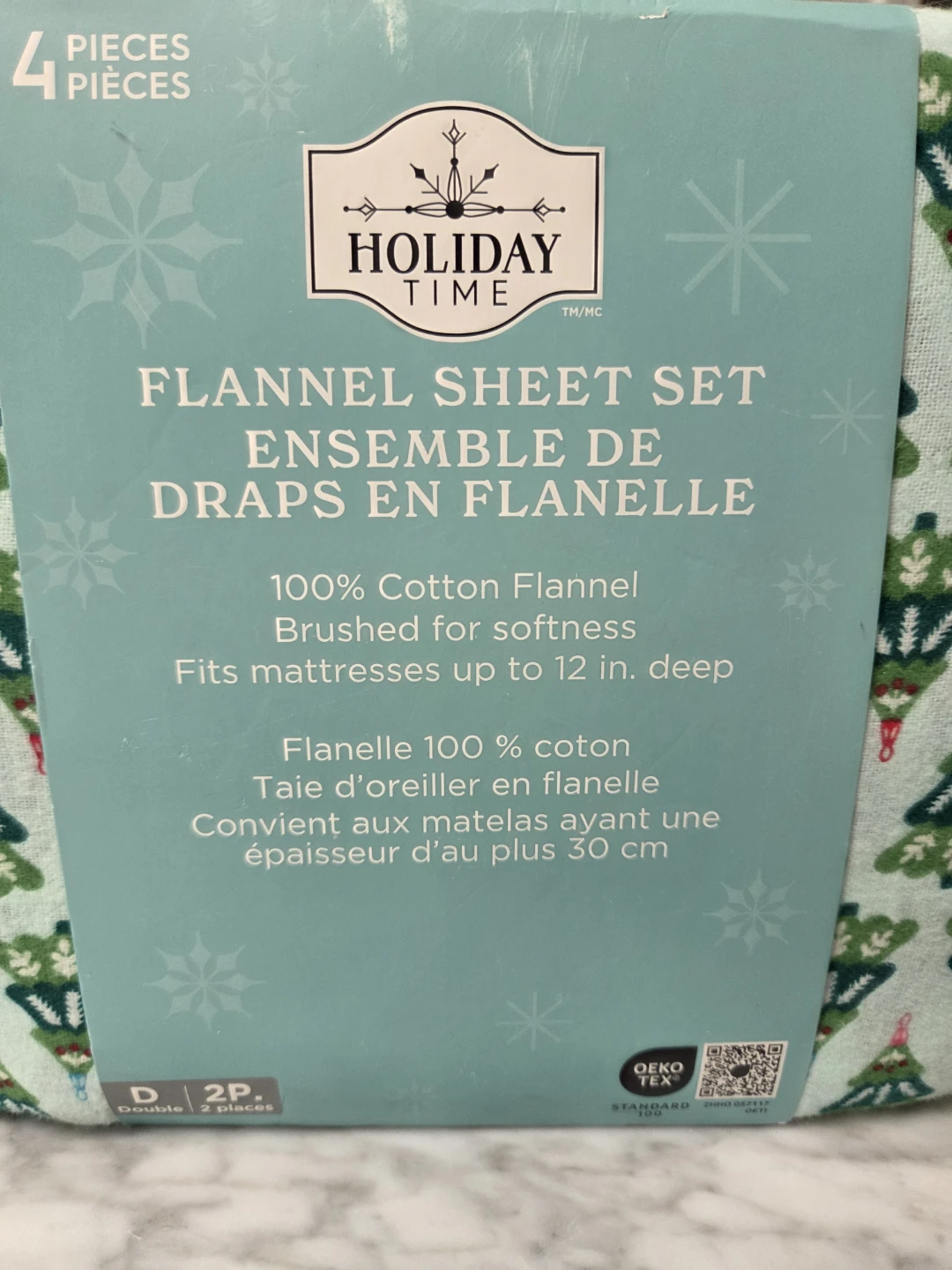 Holiday Time Double Flannel Sheet Set - photo 2