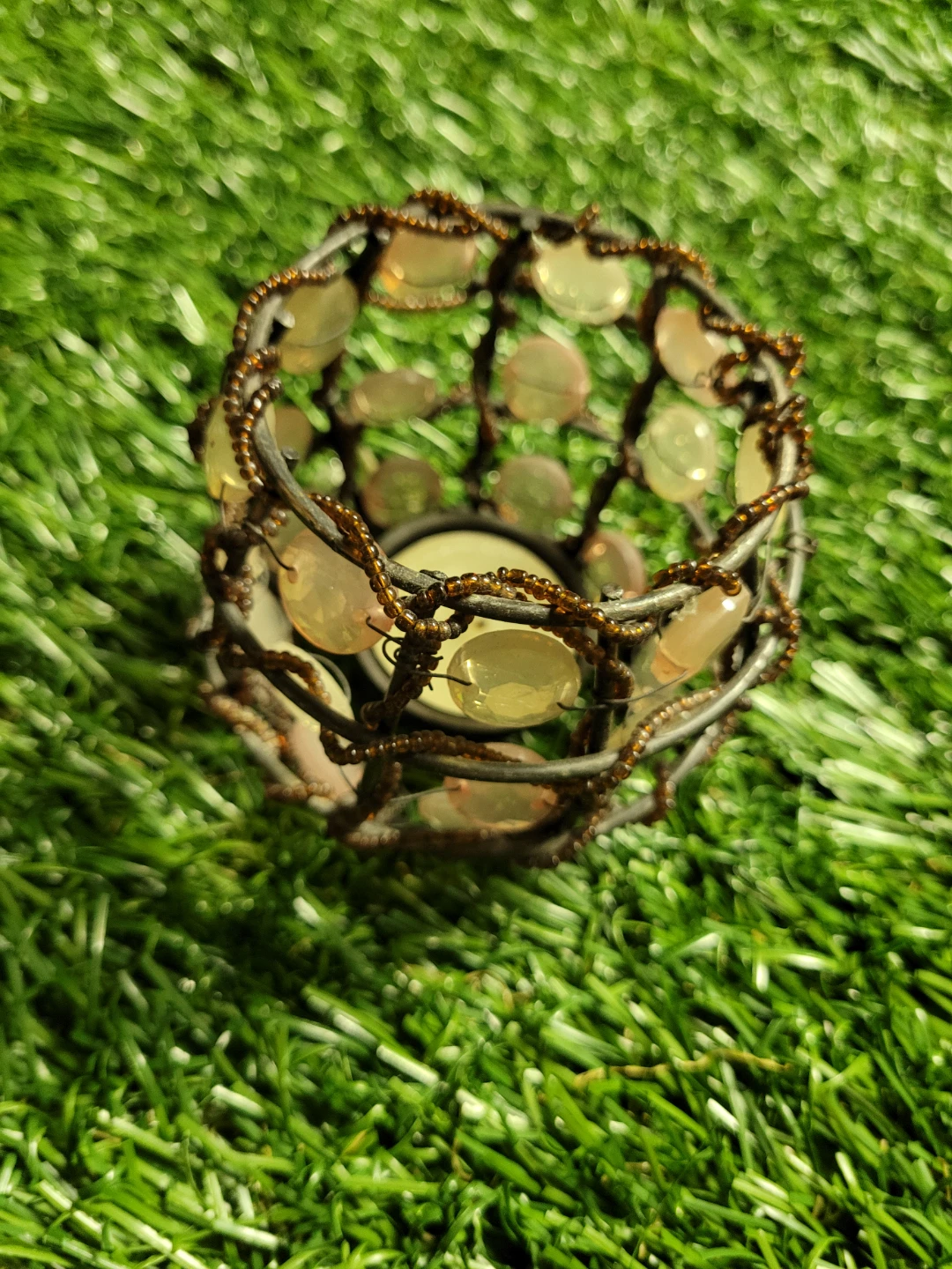Beaded Tea Light Candle Holder🏈