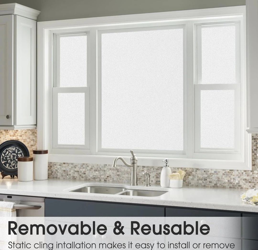Privacy Window Film, Static Cling - White 17.5"x78.7" - photo 4