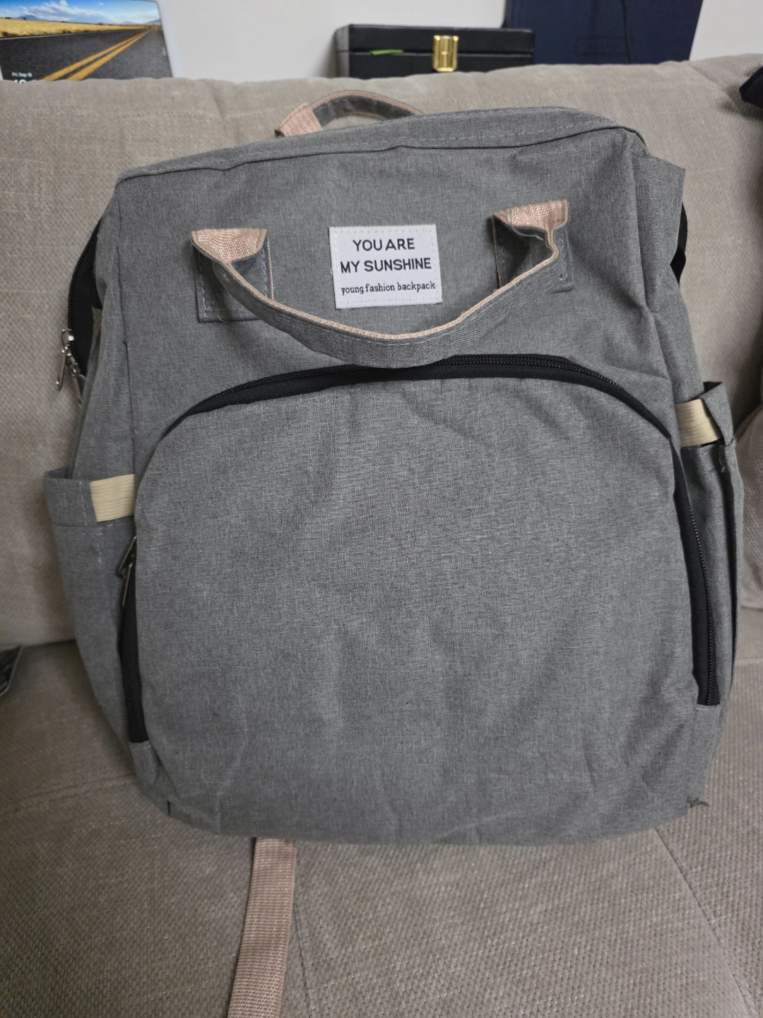 Grey Diaper Bag with Changing Pad