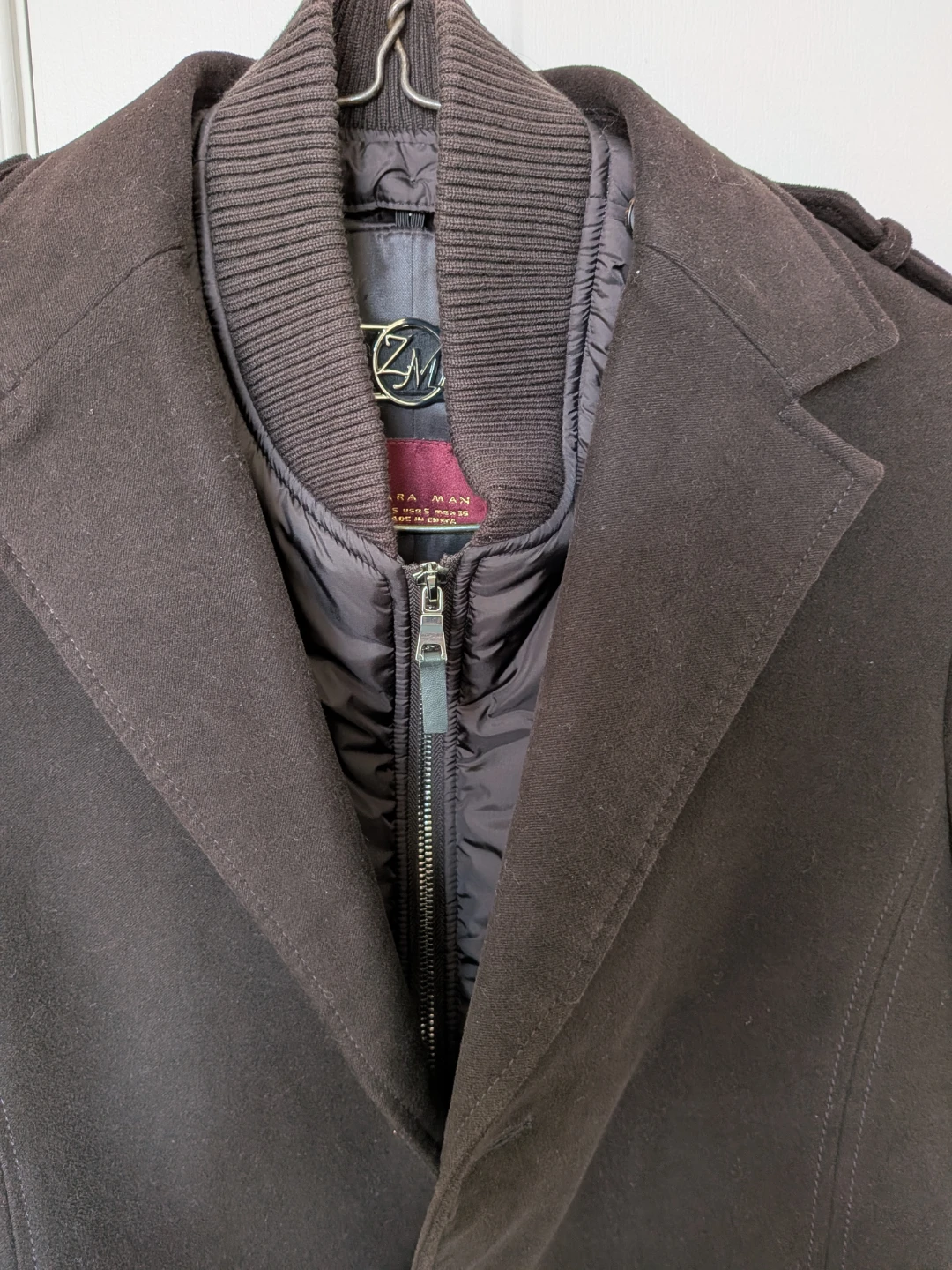 🏈Zara Man Brown Overcoat - photo 3