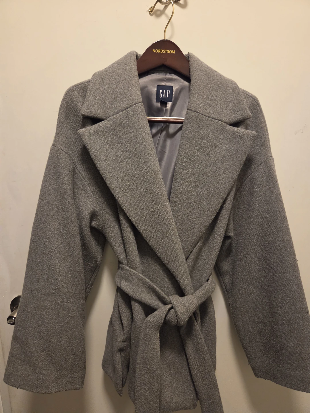 Gap Grey Petite Wrap Coat