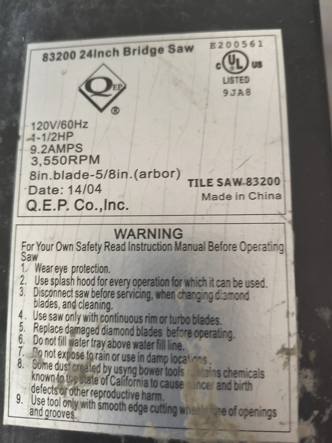 QEP 83200 24-inch Bridge Tile Saw - photo 3