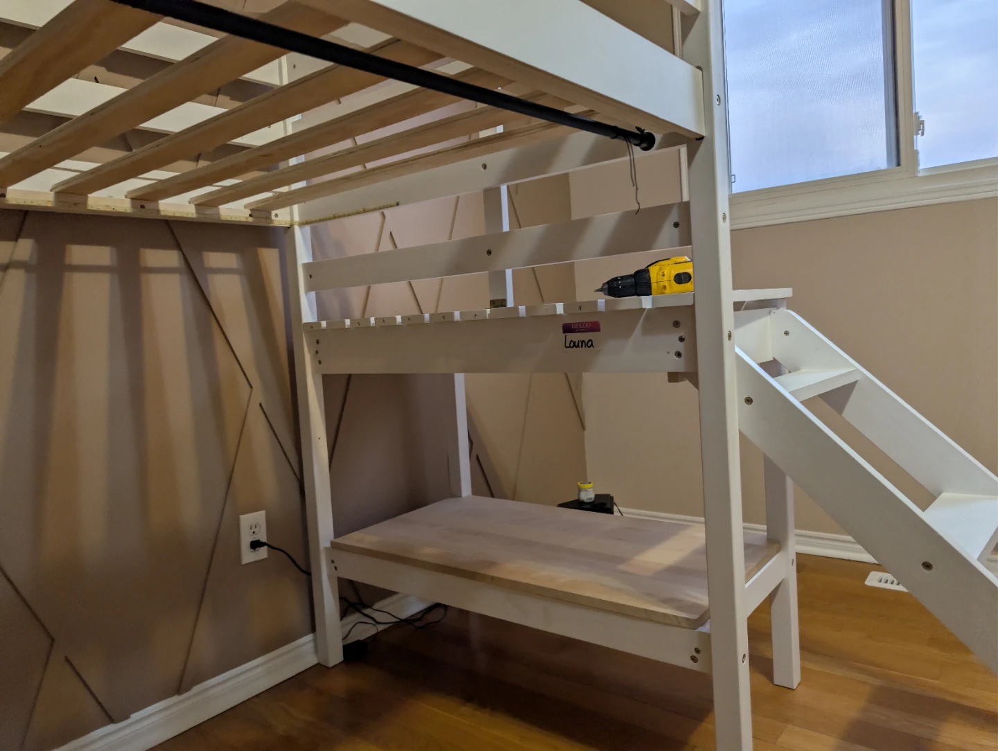 White Wood Loft Bed - photo 3