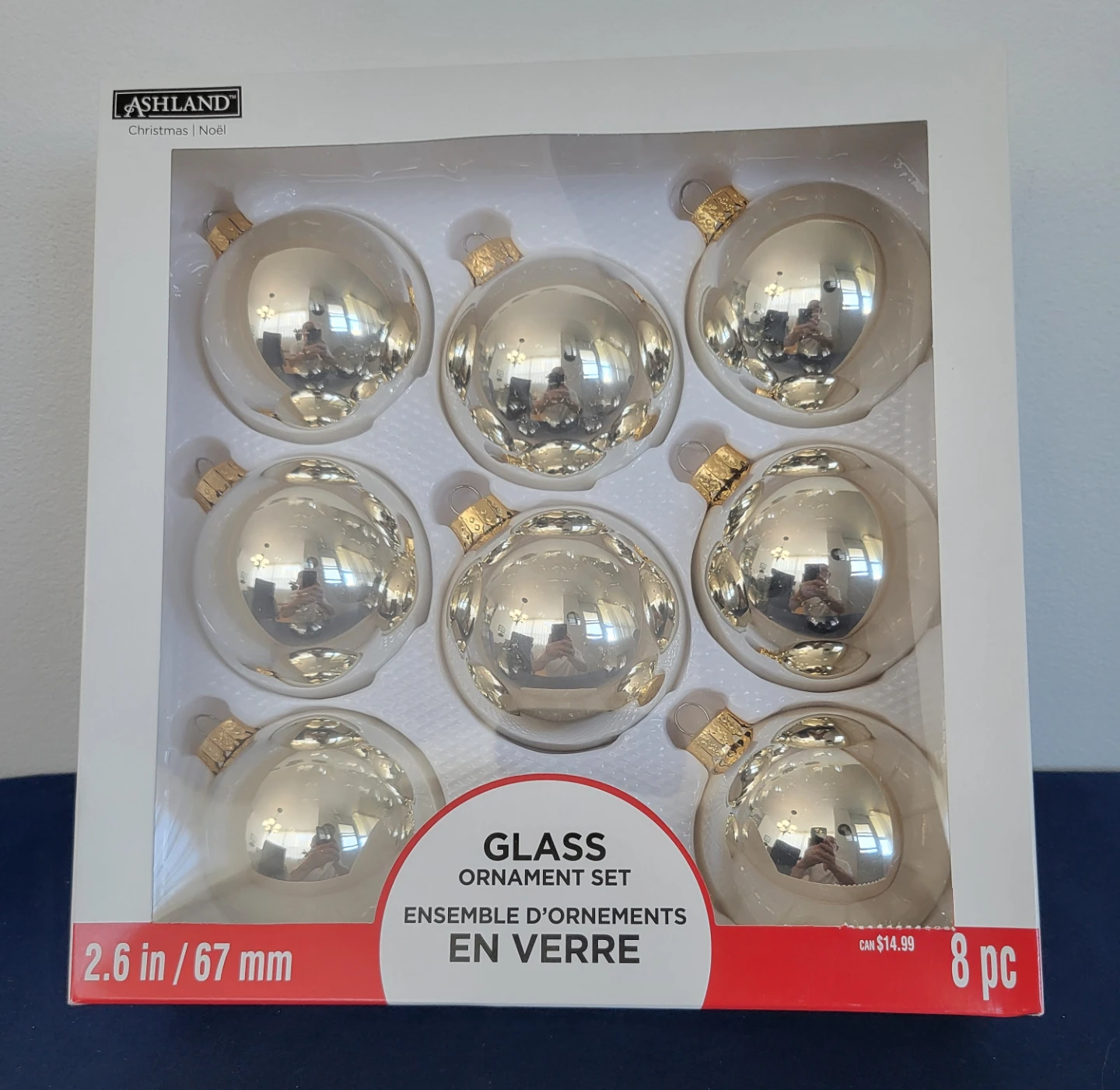 Ashland Glass Ornament Set 8 Piece