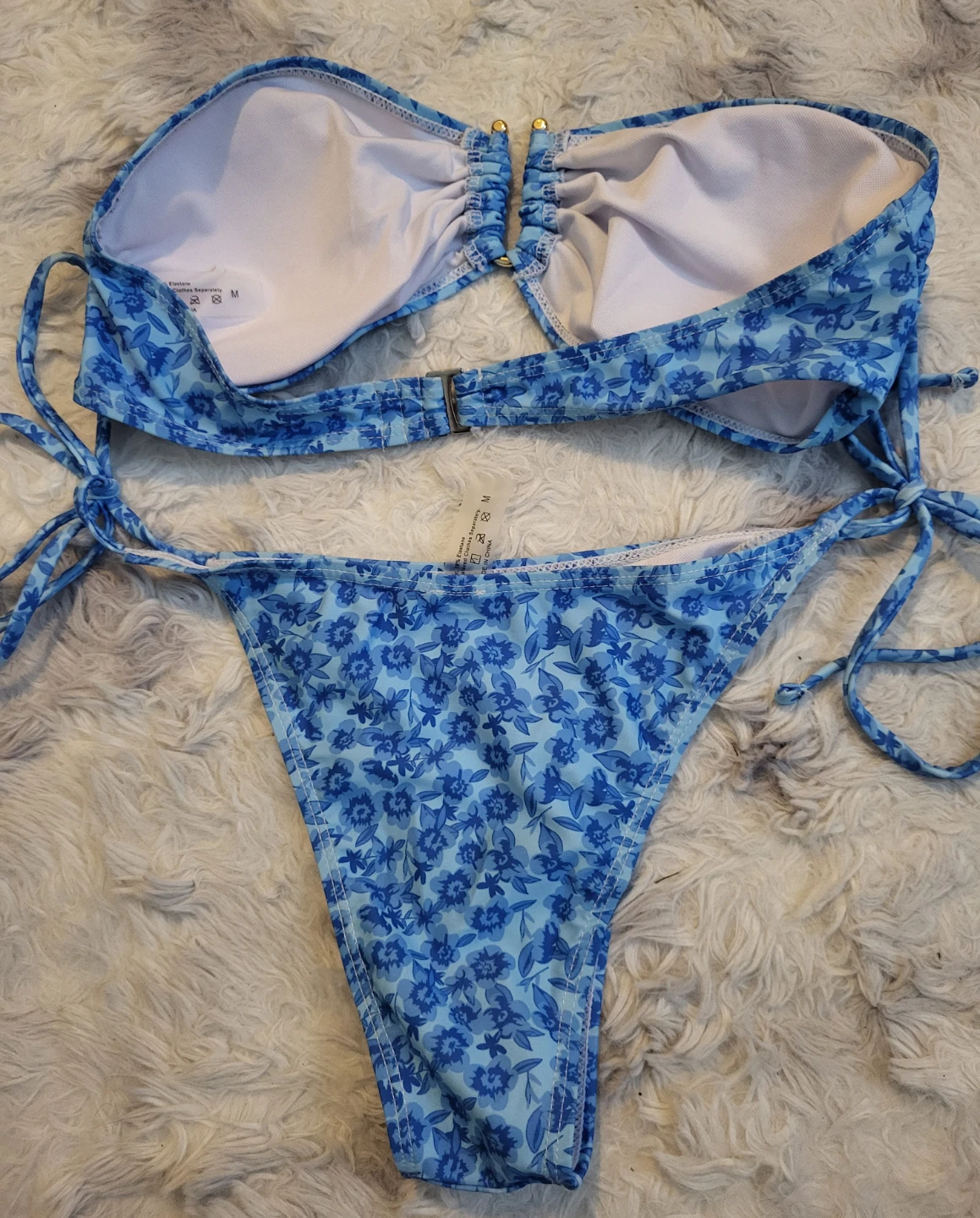 New Blue Floral Bikini Set Size Medium - photo 4