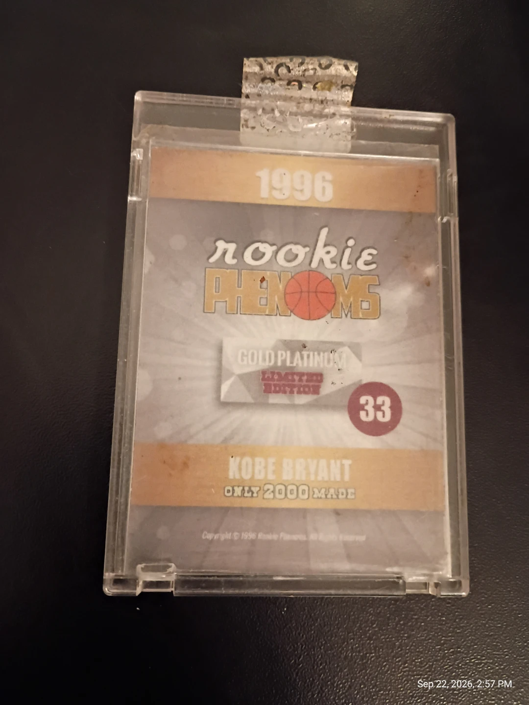 1996 Kobe Bryant Rookie Phenoms Card - photo 2