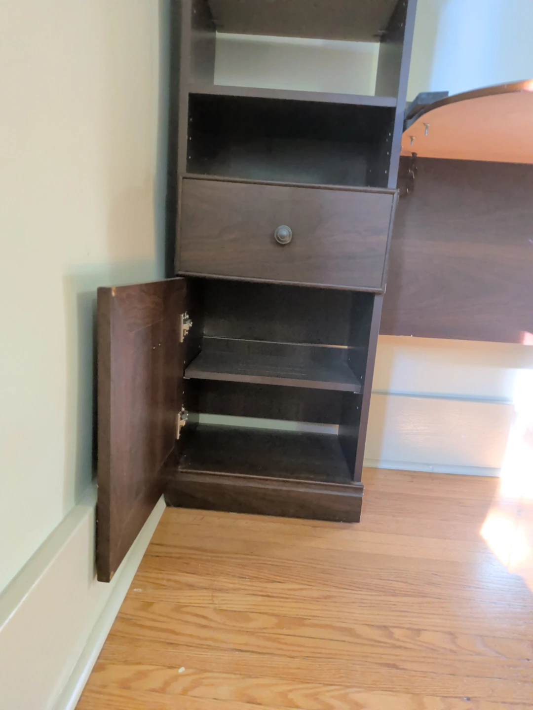 Dark Wood Desk with Hutch and Cabinet - photo 3