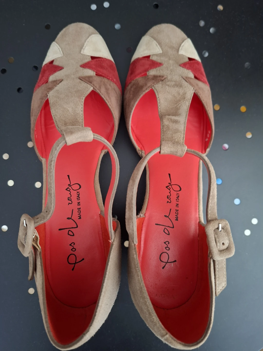 Pas De Rouge Suede Heels Size 38.5