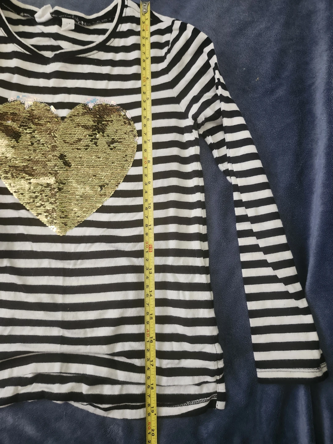 Gap Kids Striped Sequin Heart Long Sleeve Top - photo 4