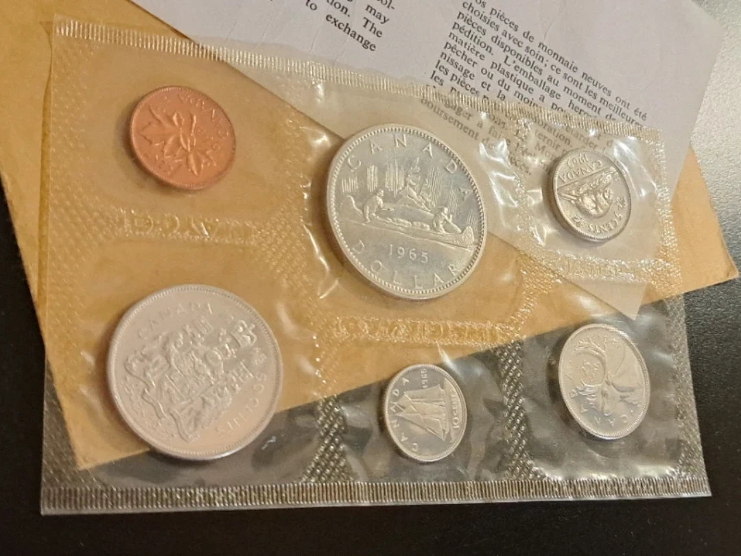 1965 Canadian Mint Uncirculated .80 Silver Coin Set - photo 2