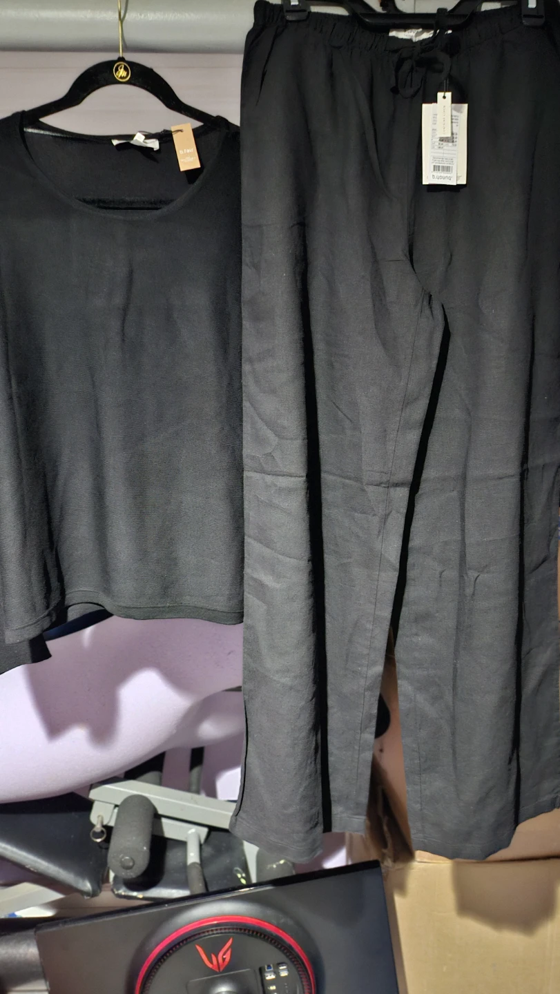 b.young Black Pants and Top Set