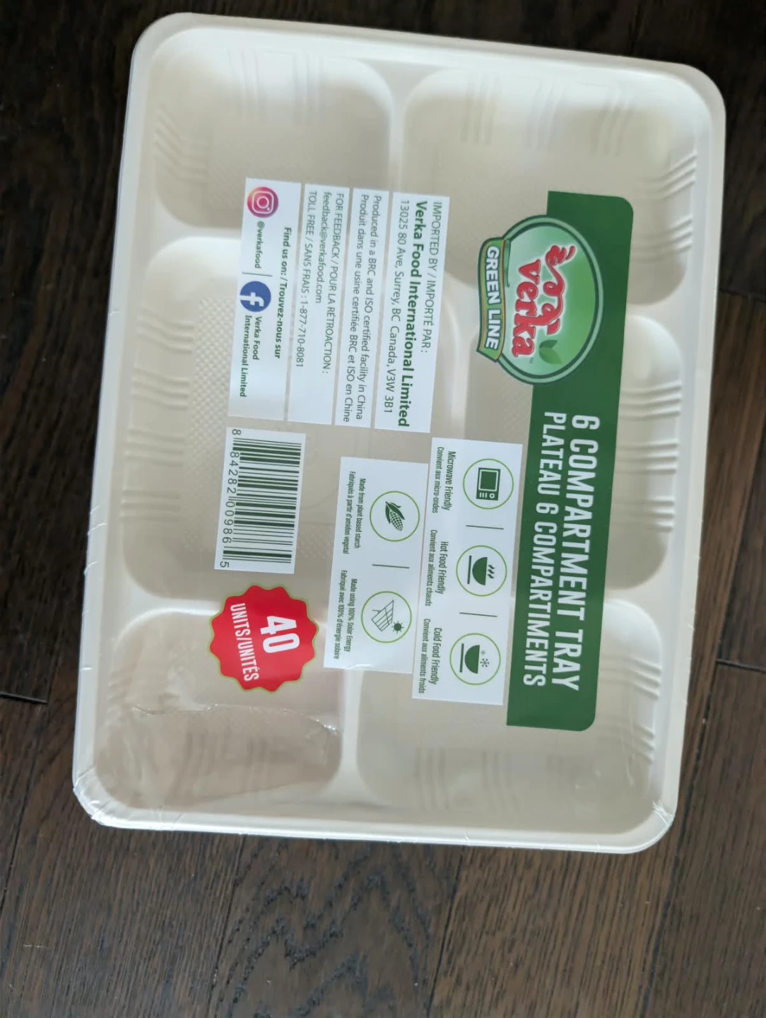 Verka Green Line 6 Compartment Trays - 40 Count - photo 2