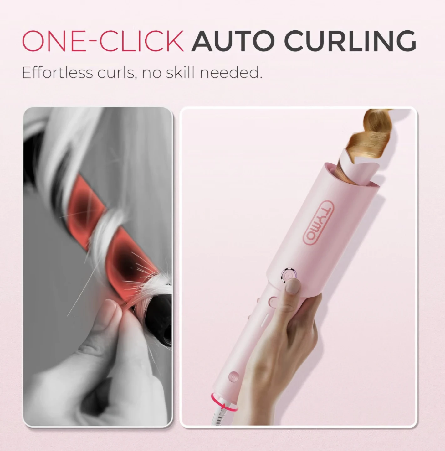 Tymo Auto Curling Iron Pink 1 inch - photo 2