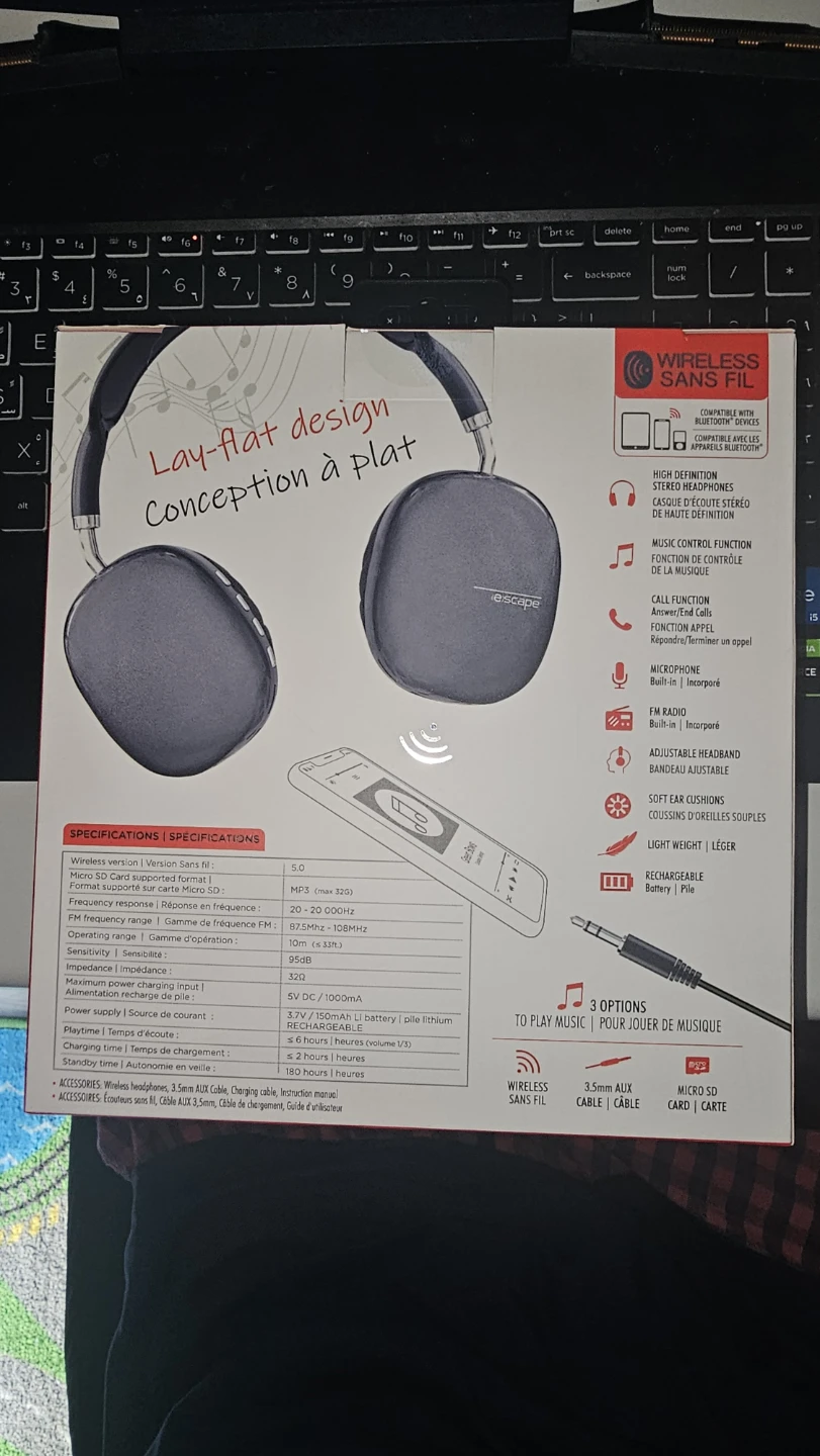 (e)scape Wireless Bluetooth Headphones – Brand New / Sealed - photo 2